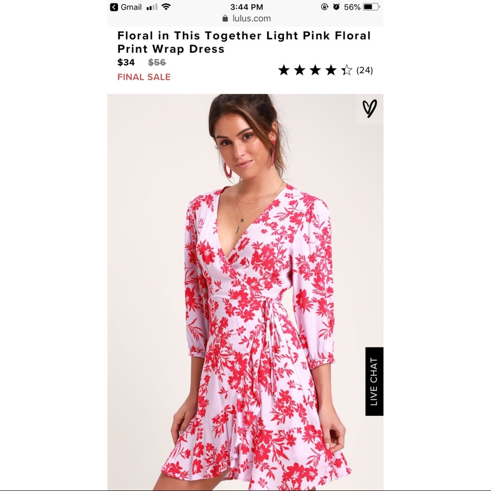 NWT LuLu’s floral wrap mini dress